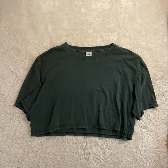 Aritzia Tops Aritzia Green Boxy Crop Top Poshmark